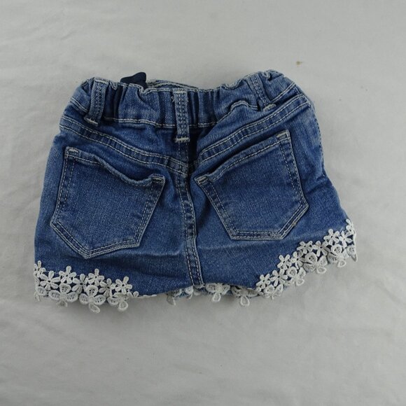 Wonder Nation Girl Youth Jean Short with Lace Flowers Size 3T - Picture 2 of 8